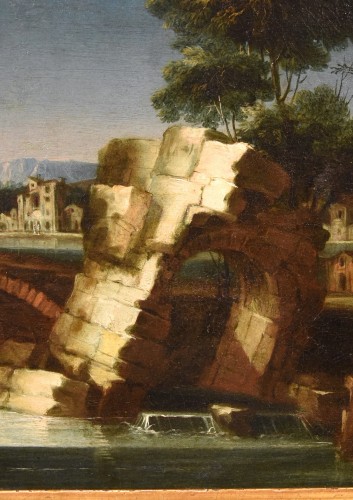 Antiquités - Paolo Anesi (1697 - 1773), Paysage du Latium avec le Tibre et une ruine