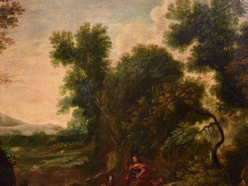 Antiquités -  Woodland Landscape With The Archangel , italian school of the 17th century