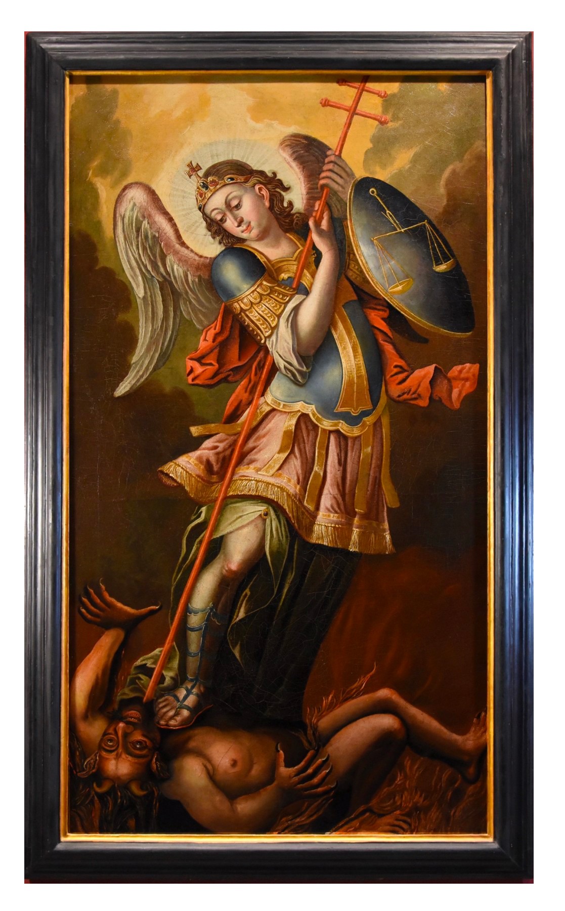Saint Michael Archangel, Spanish School Of The 17th Century - Ref