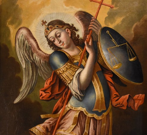 Louis XIII - Saint Michel Archange, Ecole Espagnole du XVIIe Siècle