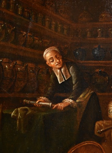 Antiquités - Il Farmacista Nel Suo Laboratorio,  Giovanni Domenico Valentino (1630 - 1708)