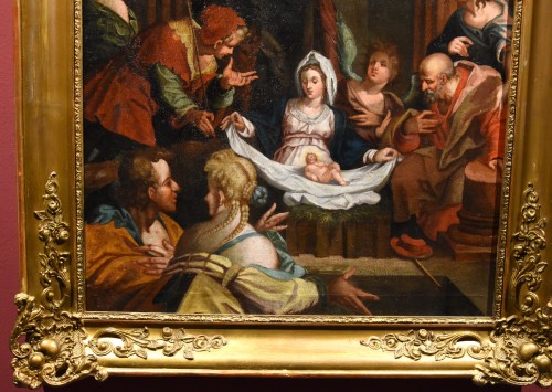 Nativité et adoration des bergers, Atelier de Hans Von Aachen (1552 - 1615)  - Louis XIII