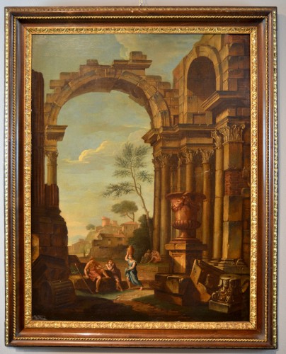 Pierre Antoine Demachy (1723 - 1807), Roman Landscape With Architectu - Paintings & Drawings Style Louis XVI