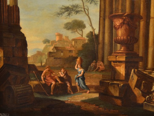 Paintings & Drawings  - Pierre Antoine Demachy (1723 - 1807), Roman Landscape With Architectu