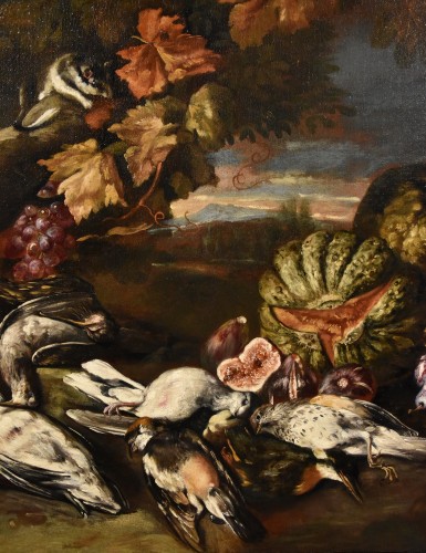 Antiquités - Nature morte dans un paysage, Giovanni Paolo Castelli, Dit Spadino (1659-1730)