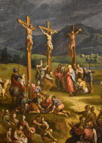 17th century - Fantastic Landscape With The Crucifixion Of Christ, Scipione Compagno 