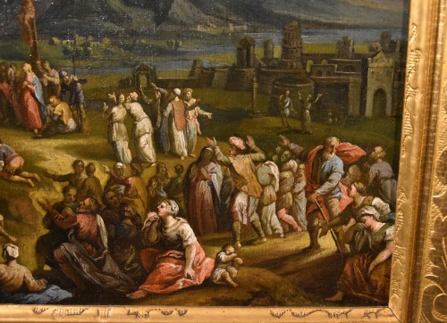 Paysage fantastique avec la crucifixion du Christ, Scipione Compagno (1624 - 1680) - Louis XIII