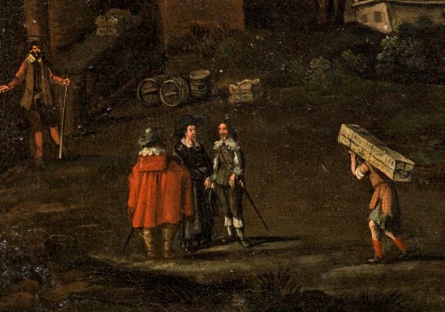 Louis XIII - Paysage côtier fantastique, Marten Van Valckenborch (1535 - 1612) cercle