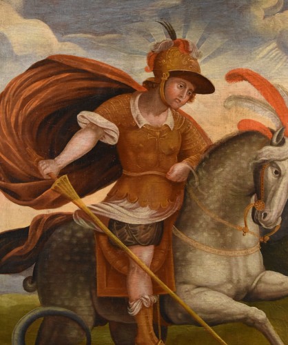 17th century - Saint George And The Dragon, Alpine Painter 17th Century