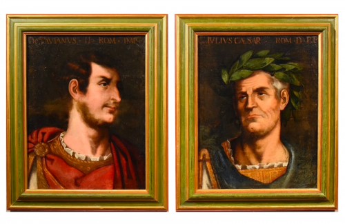 Portraits des empereurs Julius Caesar et Octavien, Italie 17e siècle