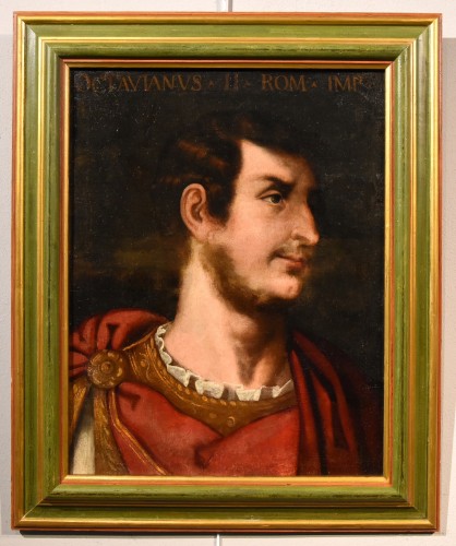 XVIIe siècle - Portraits des empereurs Julius Caesar et Octavien, Italie 17e siècle