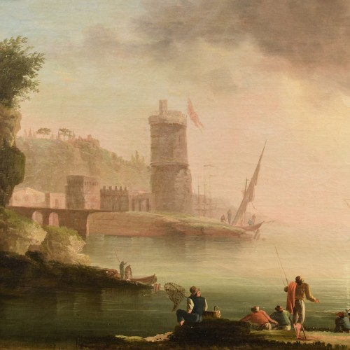 Vue de la côte méditerranéenne, Atelier de Charles François Grenier de Lacroix - Antichità Castelbarco