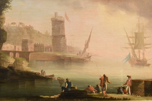 Antiquités - Coastal View At Sunset, Atelier of Charles François Grenier De Lacroix De Marseille 