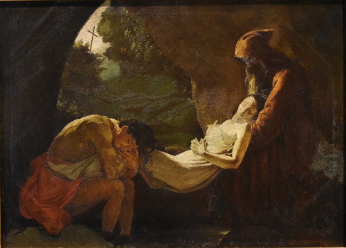 La déposition d'Atala, Suiveur de Anne-louis Girodet de Roussy-Trioson (1767 - 1824) - Tableaux et dessins Style Restauration - Charles X