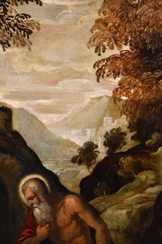 Saint Jérôme pénitent, école italienne de la fin du XVIe siècle - Antichità Castelbarco