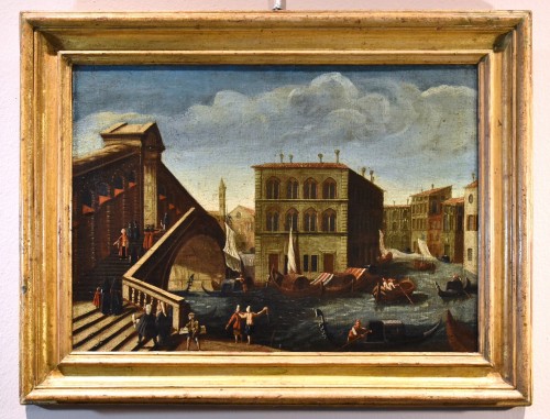 Vue du Grand Canal de Venise, école italienne du 18e siècle - Tableaux et dessins Style Louis XV