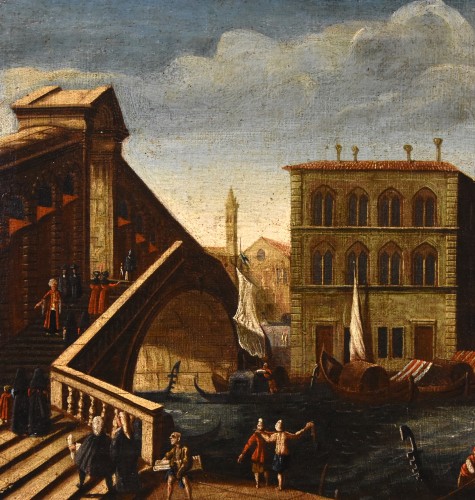 XVIIIe siècle - Vue du Grand Canal de Venise, école italienne du 18e siècle