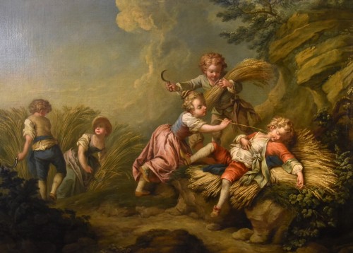 Antiquités - Jeu d'enfants Allégorie de l'été, attribué à Etienne Jeaurat (1699 - 1789)