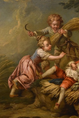 Antiquités - Jeu d'enfants Allégorie de l'été, attribué à Etienne Jeaurat (1699 - 1789)