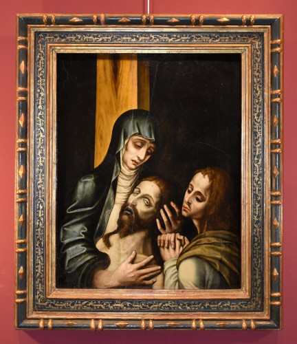 La Pietà With Saint John, Luis De Morales, Called &#039;el Divino&#039;, workshop Of - Paintings & Drawings Style Louis XIII
