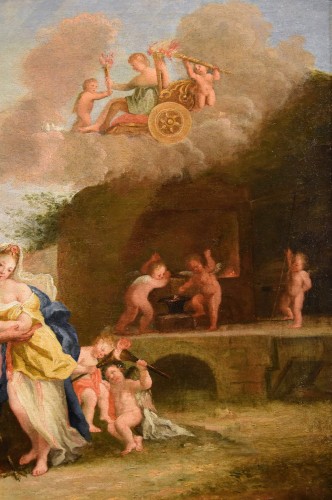 Mars et Vénus dans la forge de Vulcain, école italienne du 17e siècle - Louis XIV