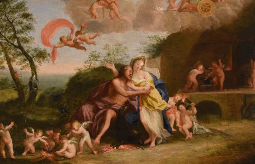 Antiquités - Mars et Vénus dans la forge de Vulcain, école italienne du 17e siècle