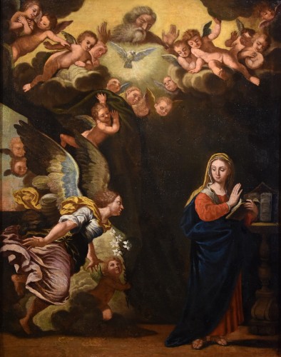 L'Annonciation, Girolamo Bonini, Dit Anconitano (1600 - 1680 C.) - Tableaux et dessins Style Louis XIII