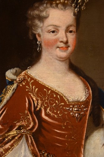 Antiquités - Louis XV, King of France and his wife, Marie Leszczynska