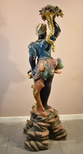 18th century - Antique Venetian Blackmoor Sculpture, Venice Early 18th Century