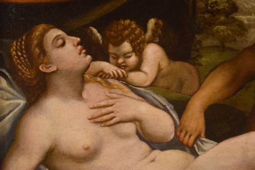 XVIIe siècle - Vénus et Cupidon, Atelier de Palma Il Giovane (1544 - 1628)
