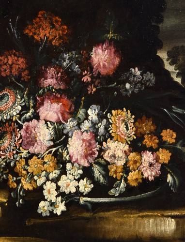 Nature Morte de Fleurs, Ecole Lombarde du XVIIIe siècle, Ccercle de Margherita Caffi - Louis XIV