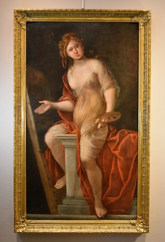 Mattheus Terwesten (La Haye, 1670 - 1757), Jeune Femme comme allégorie de la Peinture - Tableaux et dessins Style Louis XIV