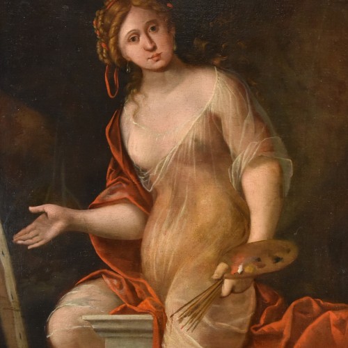 Tableaux et dessins Tableaux XVIIe siècle - Mattheus Terwesten (La Haye, 1670 - 1757), Jeune Femme comme allégorie de la Peinture