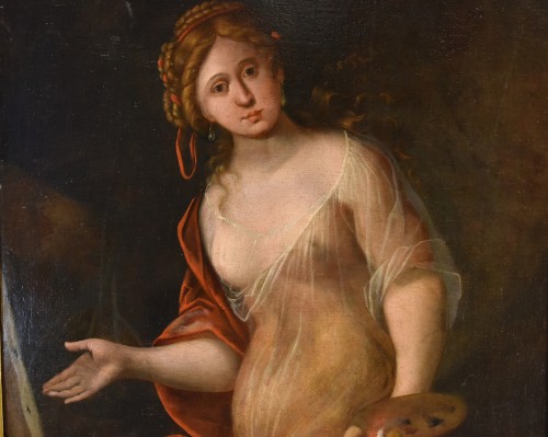 Mattheus Terwesten (La Haye, 1670 - 1757), Jeune Femme comme allégorie de la Peinture - Louis XIV