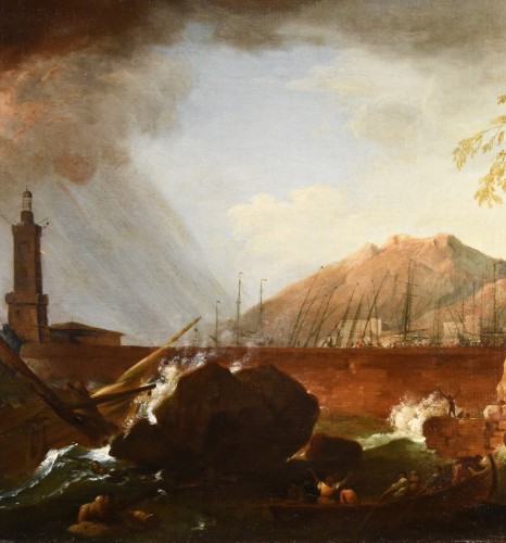 Louis XV - La tempête sur le phare, atelier de Claude-joseph Vernet (1714 -1789)