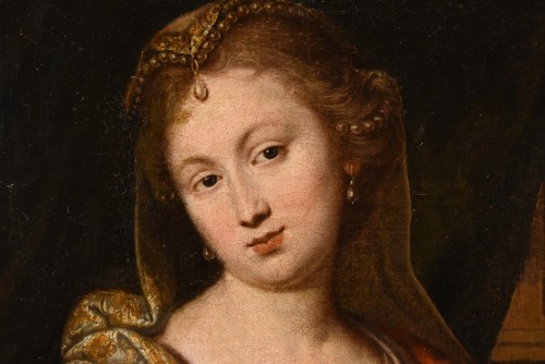Louis XIII - Portrait d'une femme noble avec un livre, École vénitienne, fin du XVIe siècle