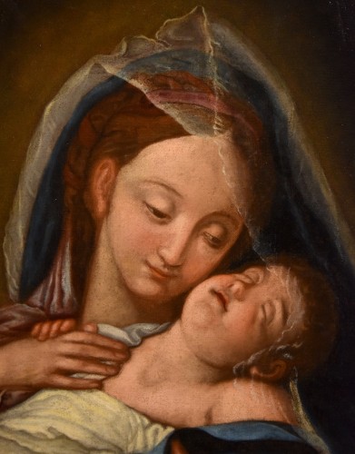 Tableaux et dessins Tableaux XVIIIe siècle - Vierge à l'Enfant, école italienne du 18e siècle