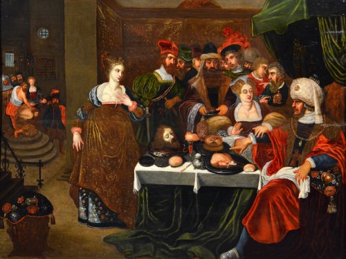 Herod&#039;s banquet, Gaspar van den Hoecke ( 1585 - 1648)