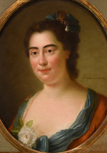 Paintings & Drawings  - Portrait of a lady - Jean-Baptiste Perroneau (1715 –1783)