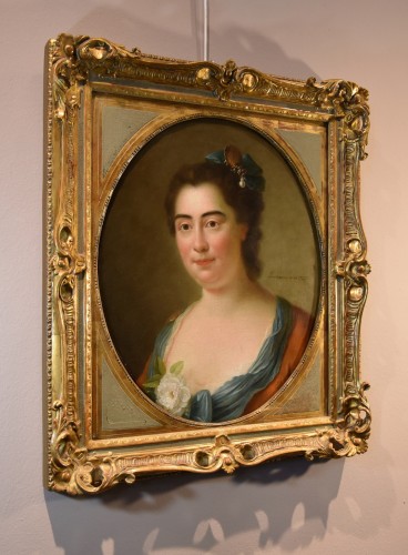 Antiquités - Portrait d'une dame - Jean-Baptiste Perroneau (1715 –1783)