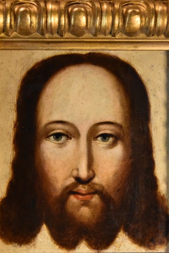 <= 16th century - Face Of Christ As Salvator Mundi, Flemish Painter 16th-17th Century
