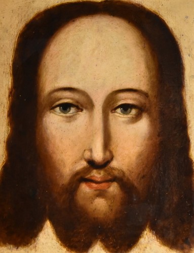 Face Of Christ As Salvator Mundi, Flemish Painter 16th-17th Century - Louis XIII