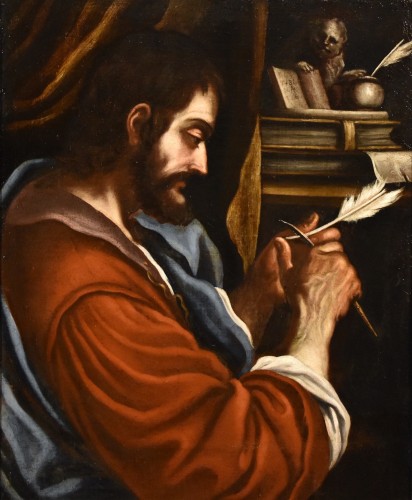 Saint Marc l'évangéliste, École italienne du 17e siècle - Tableaux et dessins Style Louis XIII