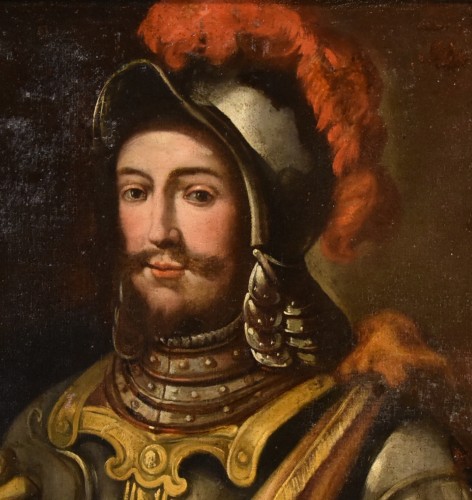 Tableaux et dessins Tableaux XVIIe siècle - Portrait d'un chevalier en armure - Peintre lombard du XVIIe siècle