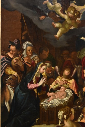 Tableaux et dessins Tableaux XVIIe siècle - Adoration des bergers, atelier de Hans Von Achen (1552 - 1615)