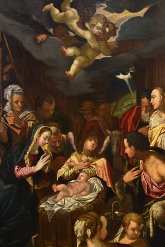 XVIIe siècle - Adoration des bergers, atelier de Hans Von Achen (1552 - 1615)