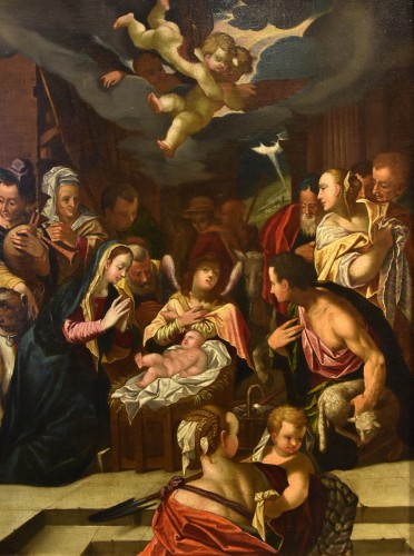 Antiquités - Adoration des bergers, atelier de Hans Von Achen (1552 - 1615)