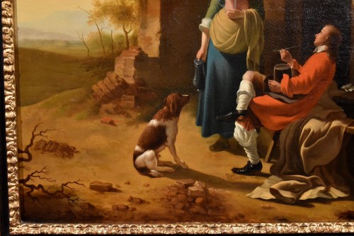 Galante Scene - Flemish painter of the 18th century - Louis XV