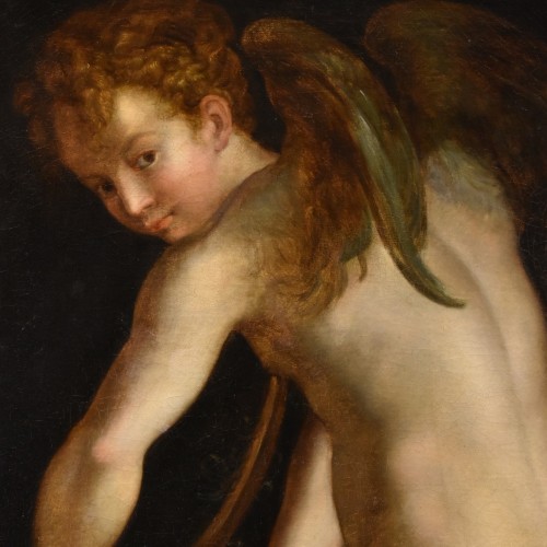 Cupidon fabriquant son arc, école italienne du 18e siècle - Louis XV