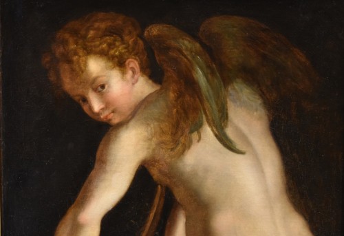 Louis XV - Cupid Carving His Bow, Francesco Mazzola, follower of Parmigianino